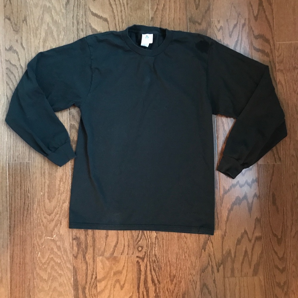 Unisex Black long sleeve 100% cotton tee
